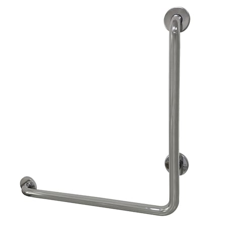 27-1/16 L, L-Shaped, 304 Stainless Steel, Grab Bar, Mirror
